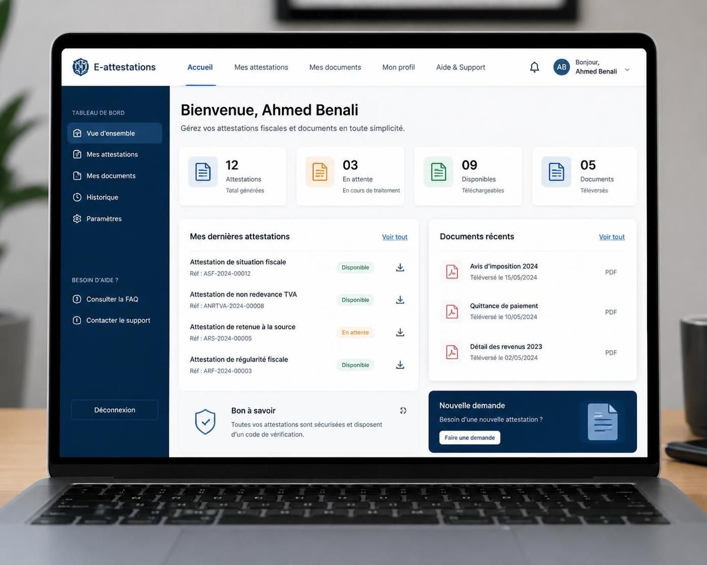 découvrez e-attestations mon compte, votre solution pour simplifier et sécuriser vos démarches fiscales en ligne rapidement et facilement.